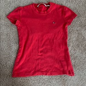 Red Tommy Hilfiger tee shirt